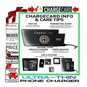 🛑 CHARGECARD Ultra Thin ➕ PHONE CHARGER Emergency POWER BANK Portable💸BUYNOW‼️